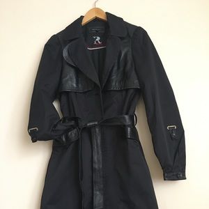 Rudsak trench coat with genuine leather trimming